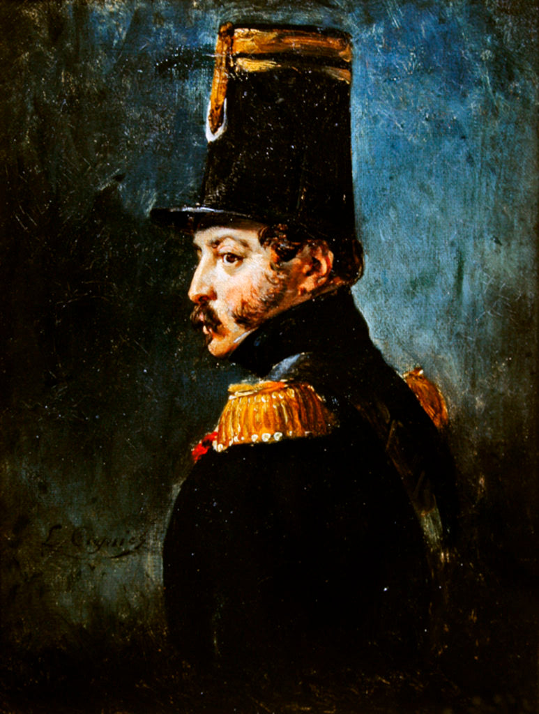 Detail of Portrait presumed to be of General Gaston Auguste de Gallifet by Leon Cogniet