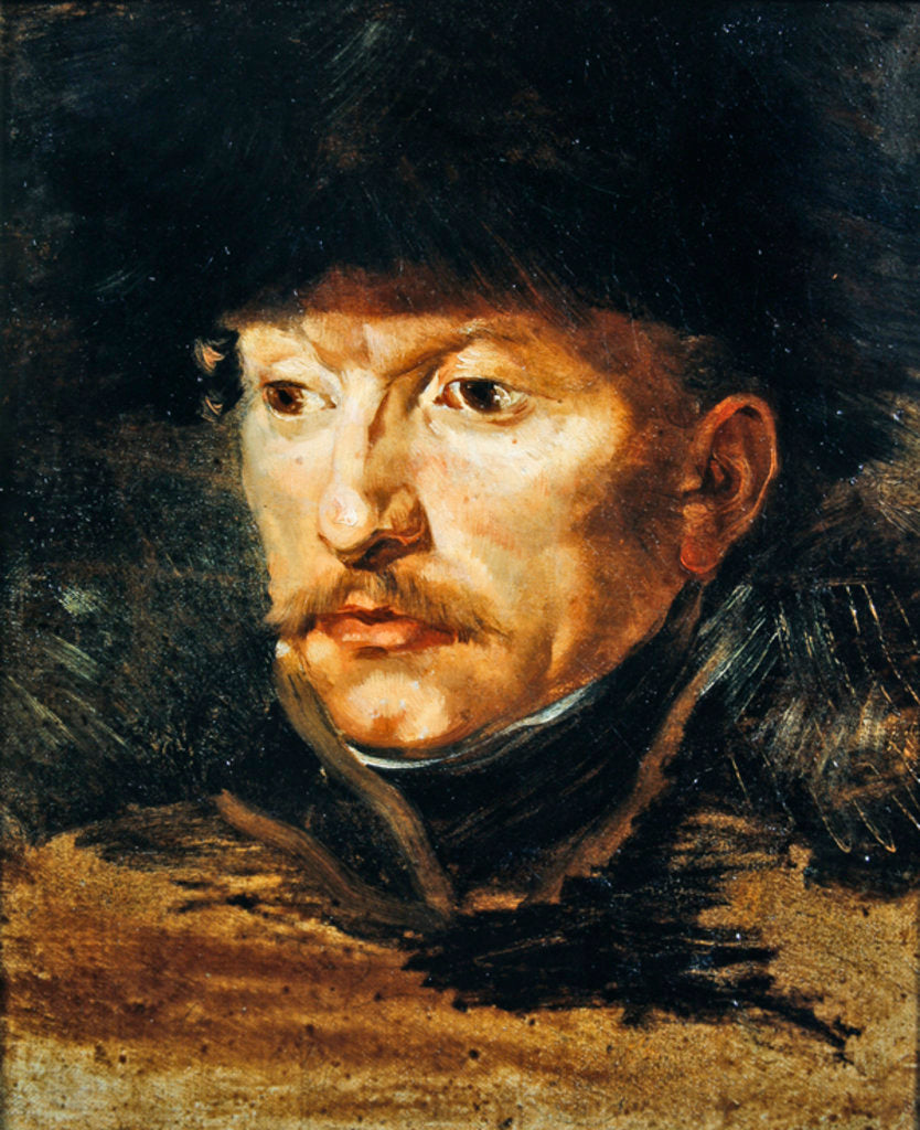 Detail of Head of a horseman, c.1812 by Theodore Gericault