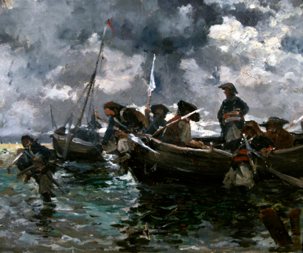 Detail of War scene at sea by Paul Emile Boutigny
