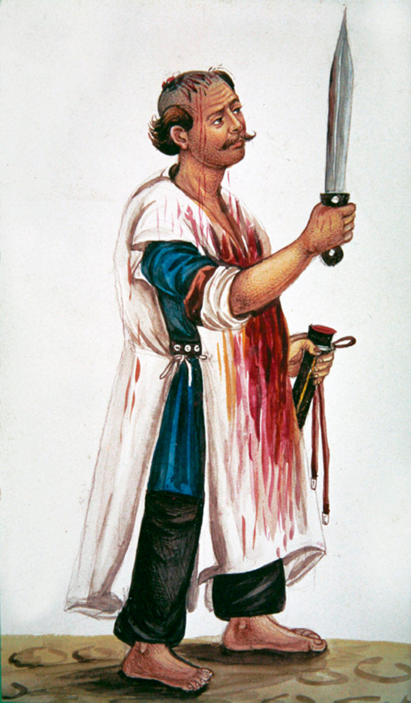 Detail of The butcher's assistant by Persian School