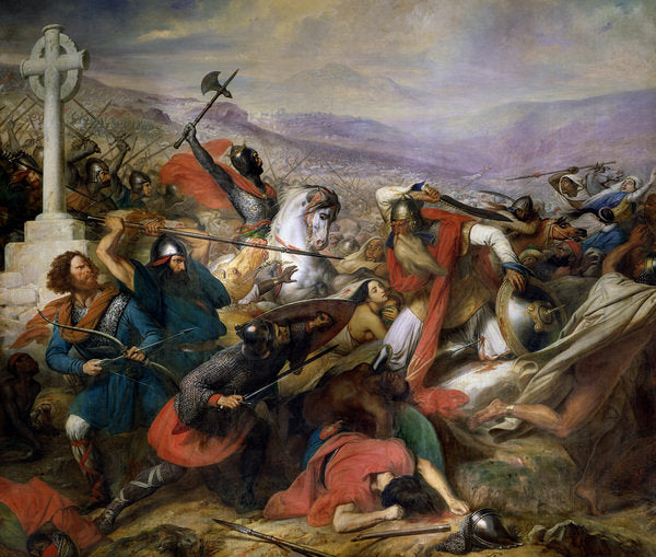 Detail of The Battle of Poitiers, 25th October 732, won by Charles Martel 1837 by Charles Auguste Steuben
