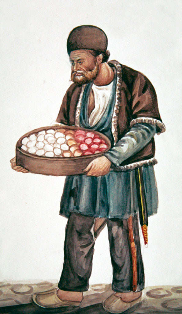 Detail of The egg seller by Persian School