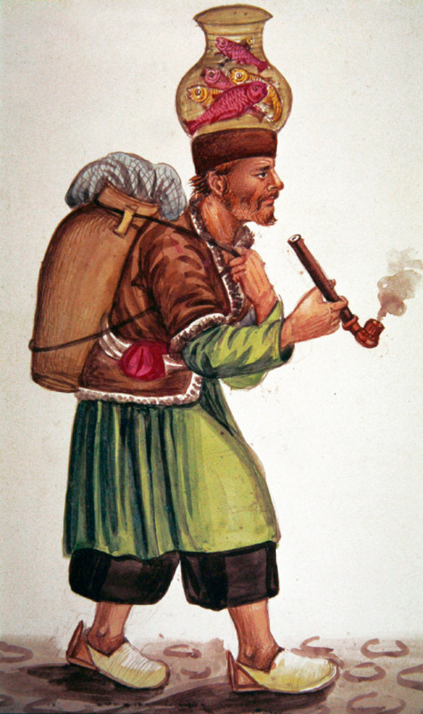 Detail of The fishmonger by Persian School