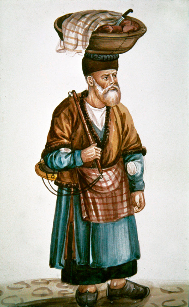Detail of The street vendor by Persian School