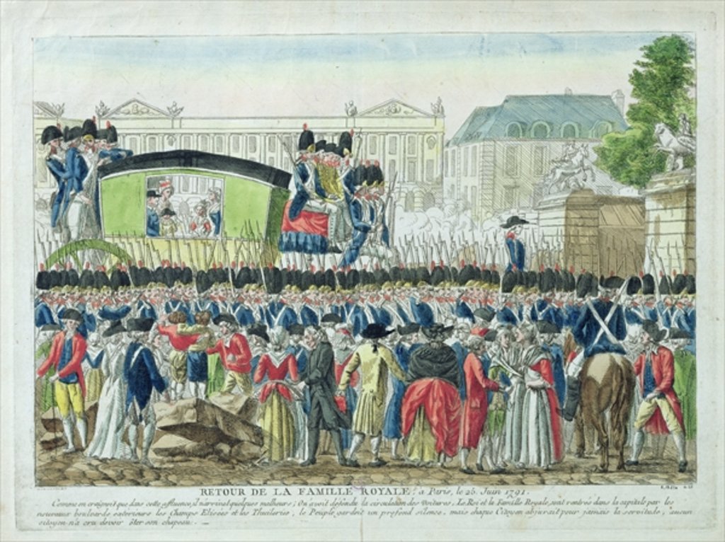 Detail of Return of the French Royal Family to Paris on the 25th June 1791 by French School