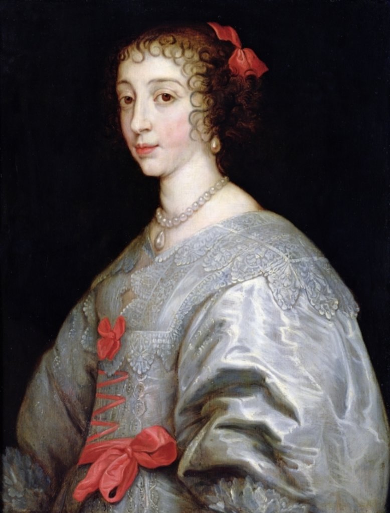Detail of Henrietta-Maria of France by Anthony van (after) Dyck