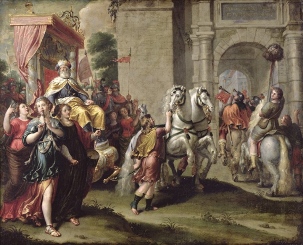 Detail of The Triumph of David, c.1690 by Peter van Lint