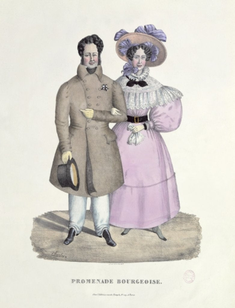 Detail of Promenade Bourgeoise by Charles Philipon