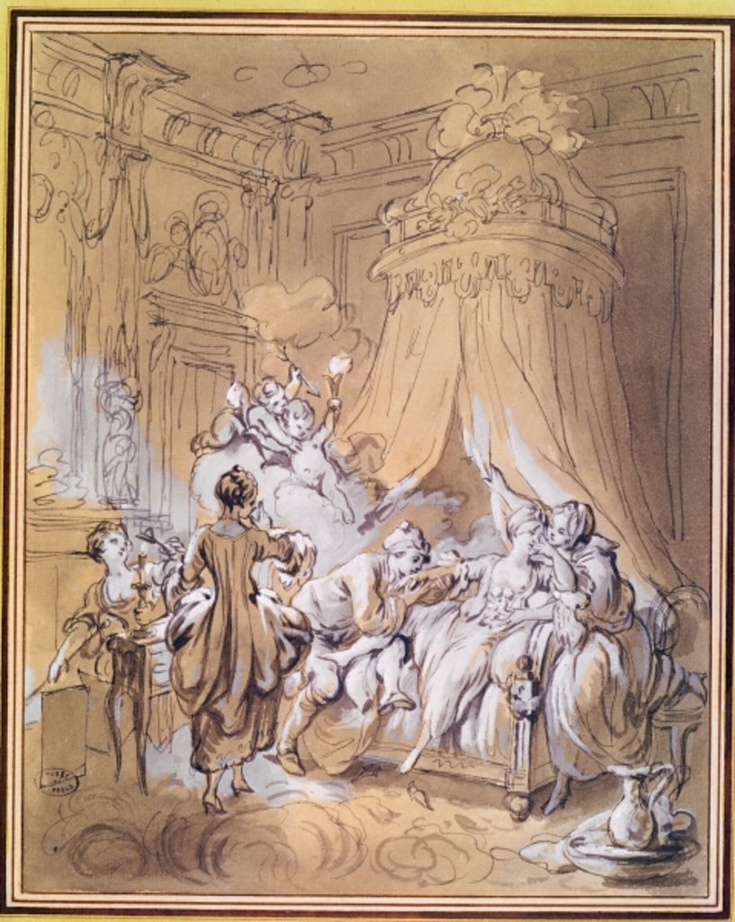 Detail of The Wedding Night by Pierre Antoine Baudouin