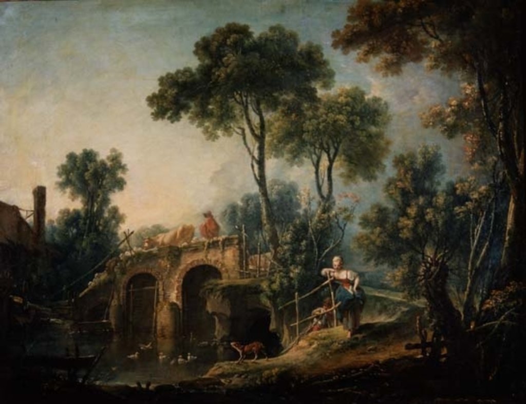 Detail of The Bridge, 1761 by Francois Boucher