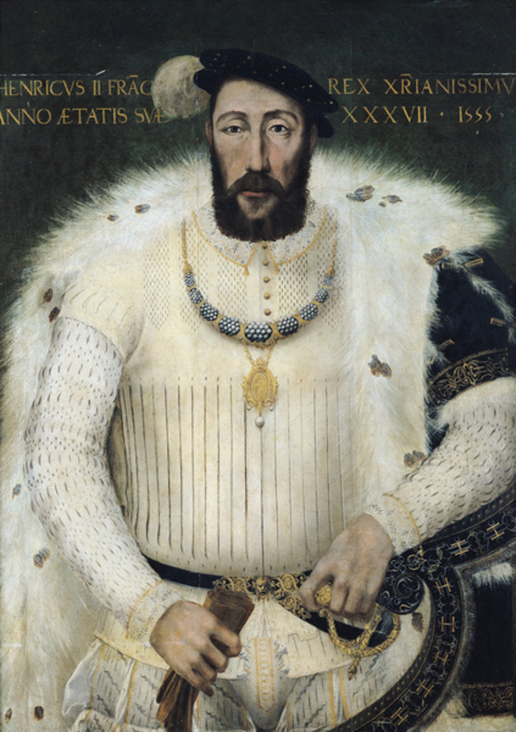 Detail of Henri II, King of France, 1555 by French School