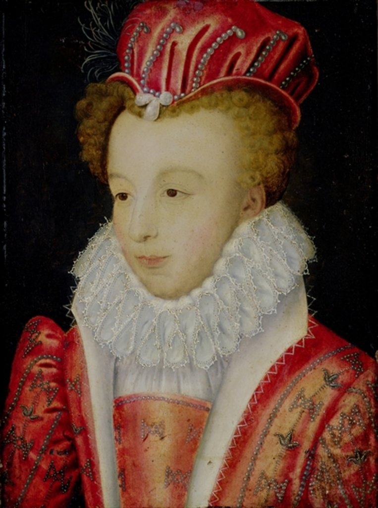 Detail of Marguerite de Valois c.1572 by Francois Clouet