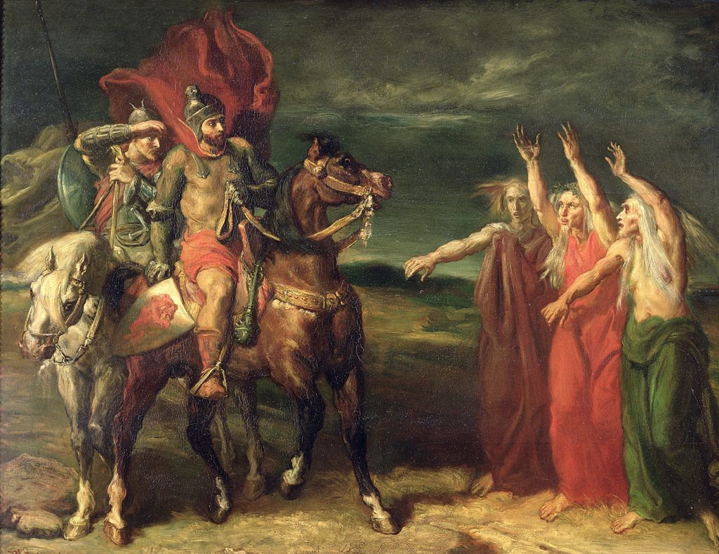 Detail of Macbeth and the Three Witches, 1855 by Theodore Chasseriau