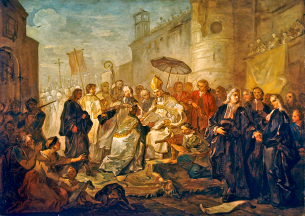 Detail of The Solemn Entry of Monseigneur Nicolas-Joseph de Paris as Bishop of Orleans in 734, 1745 by Charles Joseph Natoire