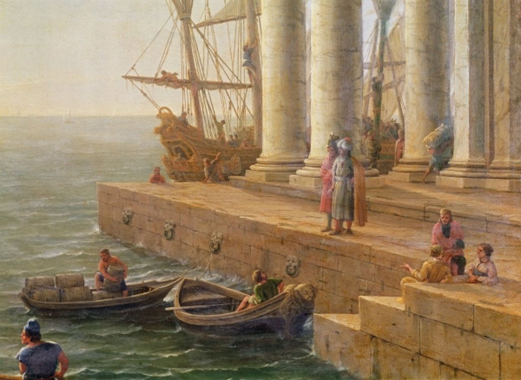 Detail of Harbour scene by Claude Lorrain