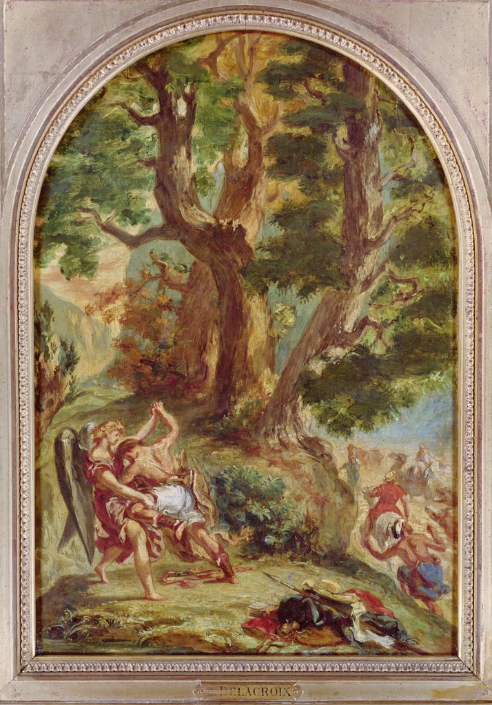 Detail of Jacob Wrestling with the Angel, 1857 by Ferdinand Victor Eugene Delacroix