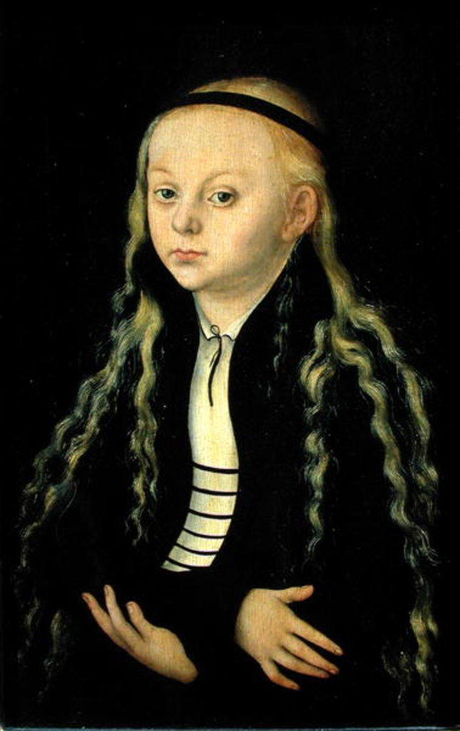 Detail of Portrait of a Young Girl, possibly Magdalena Luther by Lucas the Elder Cranach