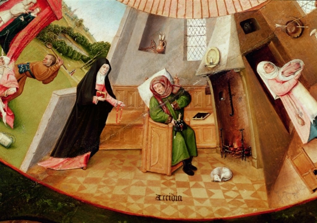 Detail of Sloth, detail from the Table of the Seven Deadly Sins and the Four Last Things, c.1480 by Hieronymus Bosch