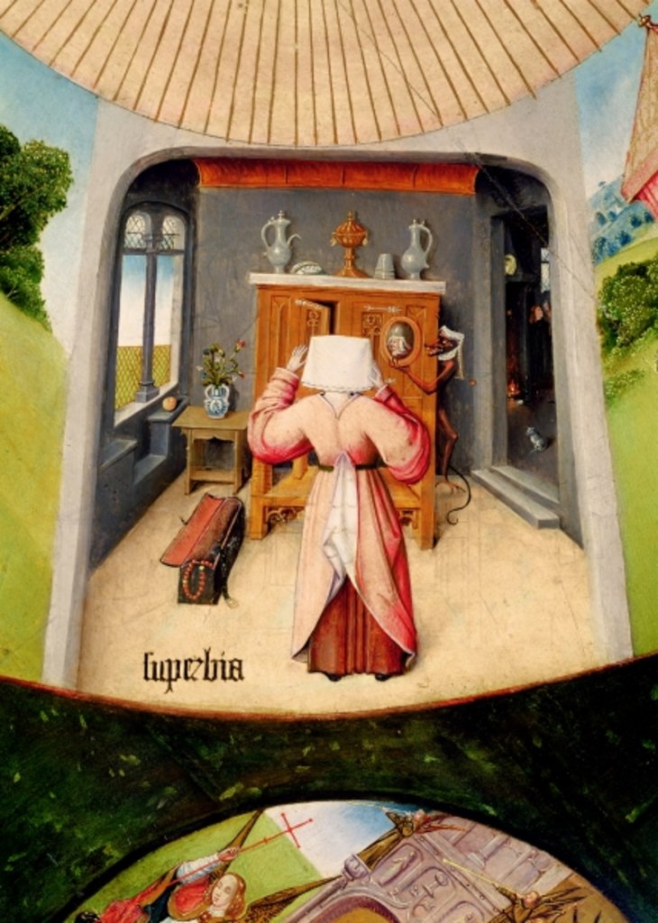 Detail of Pride, detail from the Table of the Seven Deadly Sins and the Four Last Things, c.1480 by Hieronymus Bosch