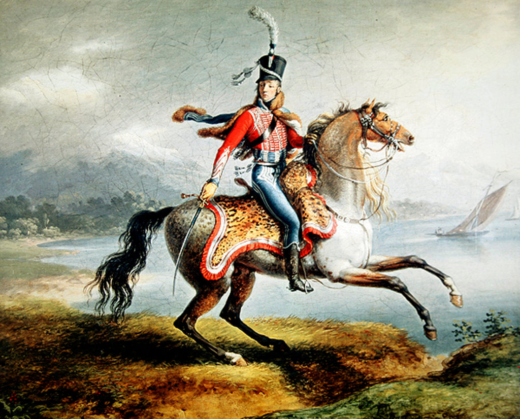 Detail of Equestrian self portrait, 1806-08 by Louis Lejeune