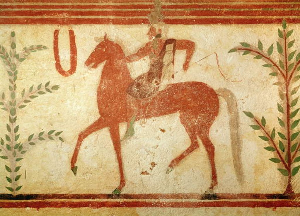 Detail of Horseman, right hand side by Etruscan