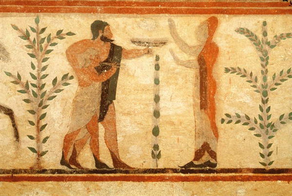 Detail of Man and child before the dead Heroisee by Etruscan