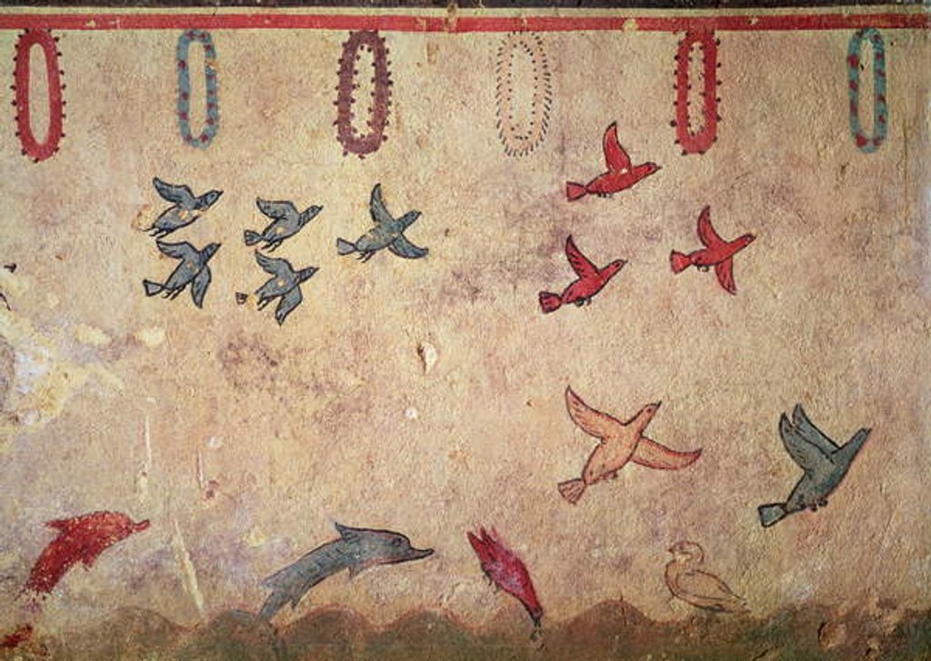 Detail of Aquatic birds and leaping dolphins by Etruscan