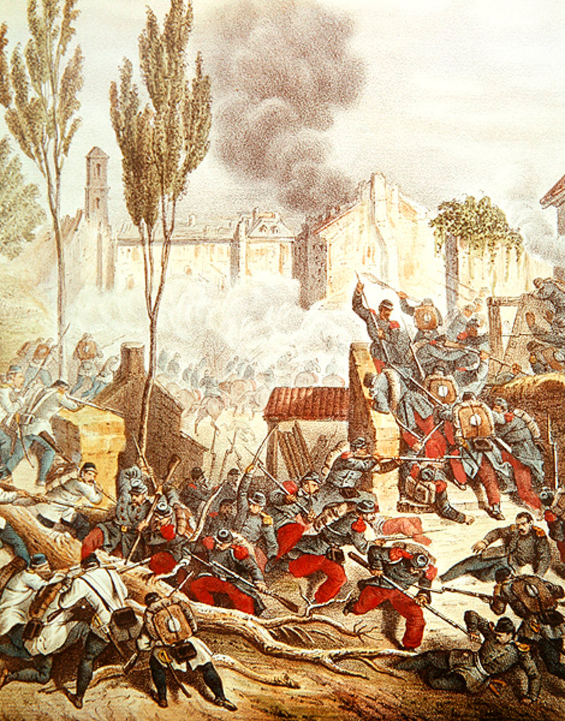 Detail of The Piedmontese and The French at the battle of Magenta in 1859 by Italian School