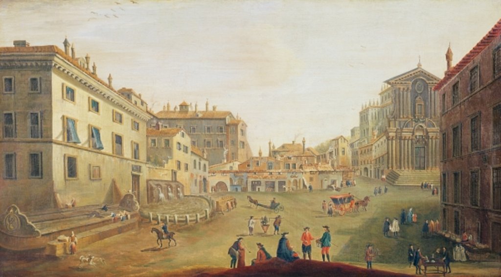 Detail of Trevi Fountain by Italian School