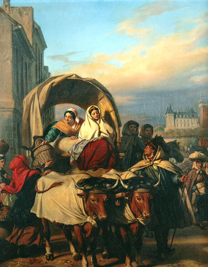 Detail of Returning to the Pau Market, 1860 by Eugene Deveria