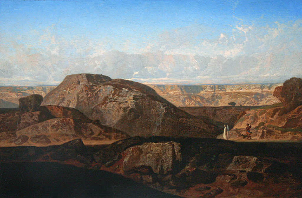 Detail of Raphael and Tobias en route to Rhages in Media by Jean Adrien Guignet