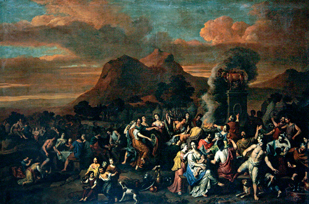 Detail of The Adoration of the Golden Calf by Gerard Hoet