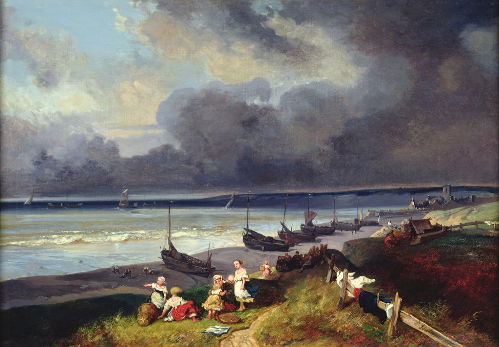 Detail of View of Dieppe by Louis Eugene Gabriel Isabey