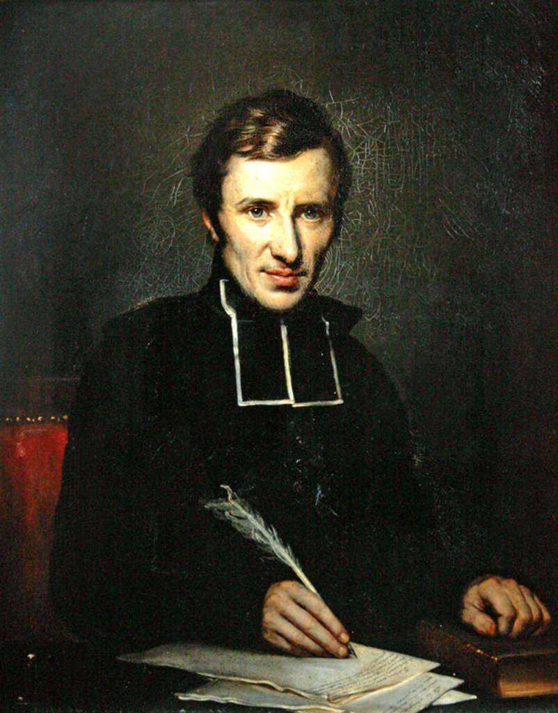 Detail of Portrait of the Abbot of Lamennais, 1827 by Paulin Jean Baptiste Guerin