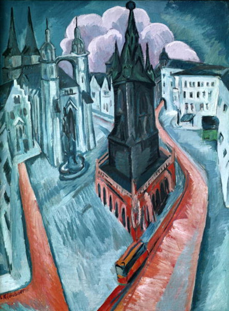 Detail of The Red Tower in Halle, 1915 by Ernst Ludwig Kirchner