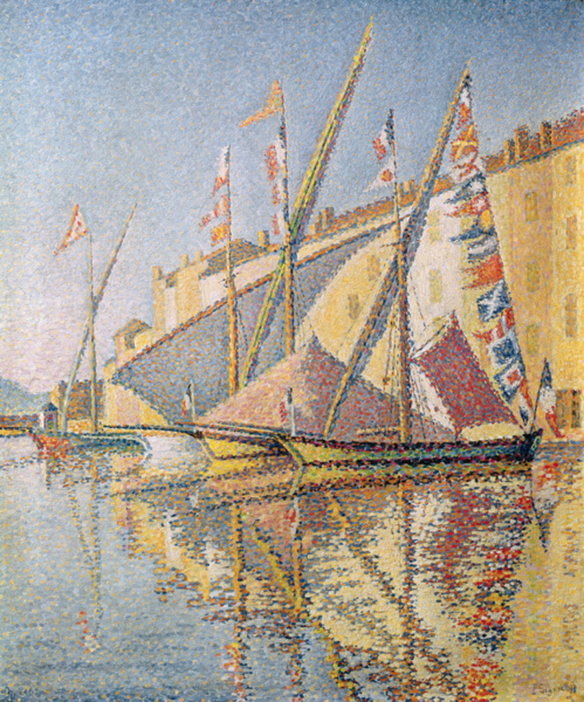 Detail of Sailing Boats in St. Tropez Harbour, 1893 by Paul Signac