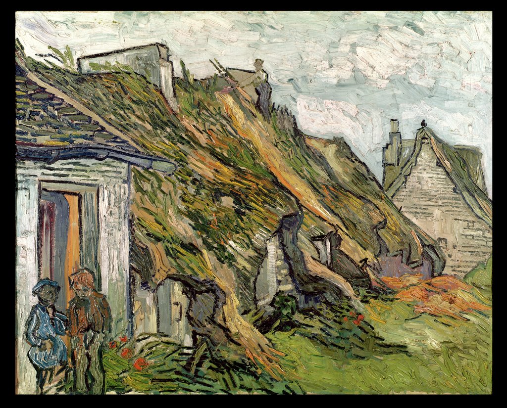 Detail of Thatched Cottages in Chaponval, Auvers-sur-Oise, 1890 by Vincent van Gogh