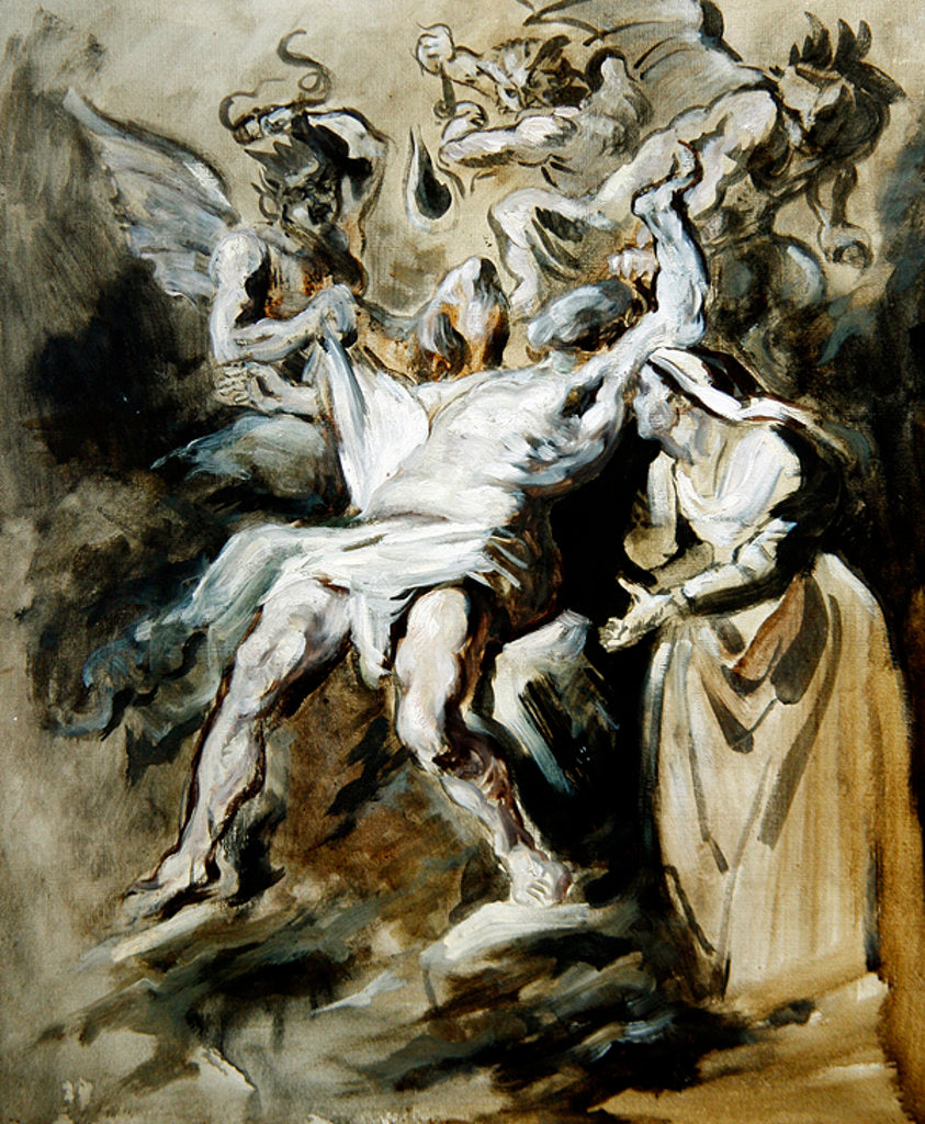 Detail of Job Tormented by the Demons by Ferdinand Victor Eugene Delacroix