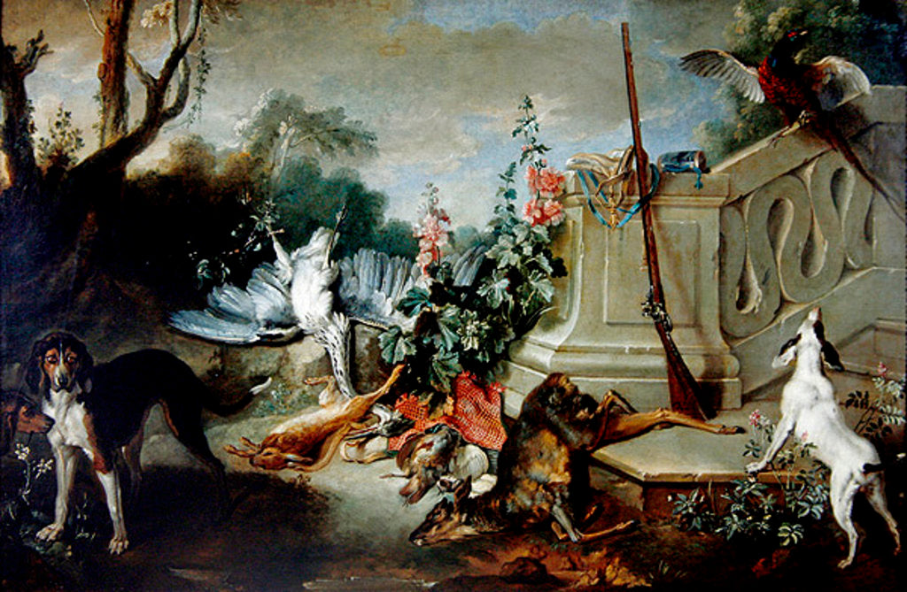 Detail of The Return of the Hunt, 1732 by Jean-Baptiste Oudry