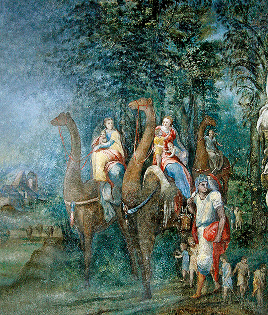 Detail of Exodus scene on the chimney in the room of Madeleine de Savoie, Chateau d'Ecouen by French School