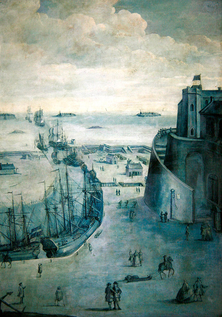 Detail of View of the port of Dunkirk and the castle of the Dame de Cassel by French School