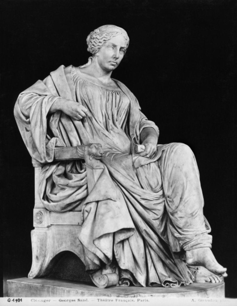 Detail of George Sand, 1877 by Jean Baptiste Auguste Clesinger