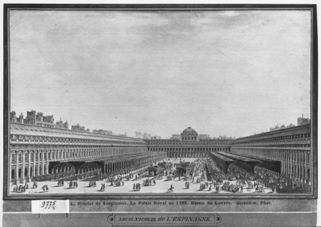 Detail of Garden of the Palais Royal, 1785 by Louis-Nicolas de Lespinasse