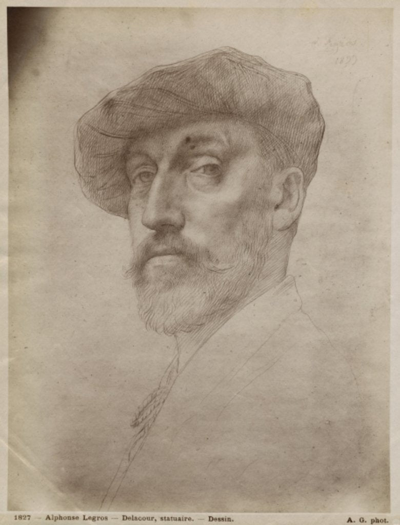 Detail of Clovis Delacoux, sculptor, 1899 by Alphonse Legros