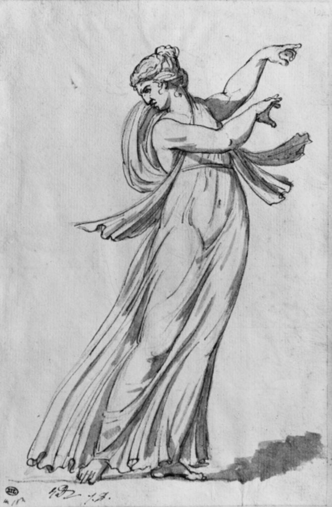 Detail of Bacchante by Jacques Louis David