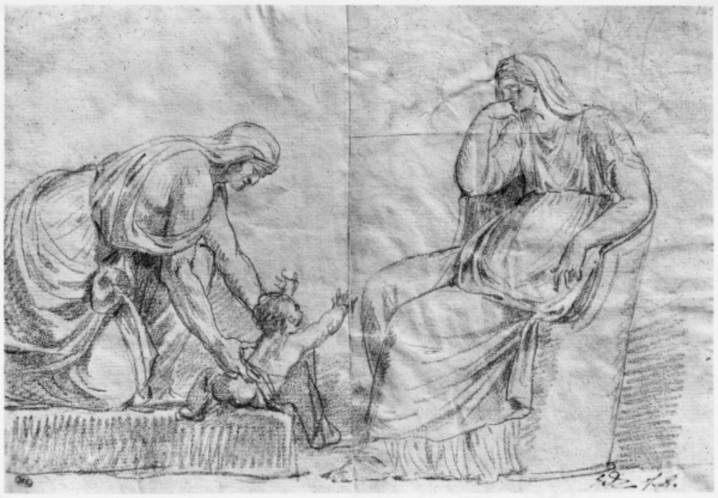 Detail of Gynaeceum scene by Jacques Louis David