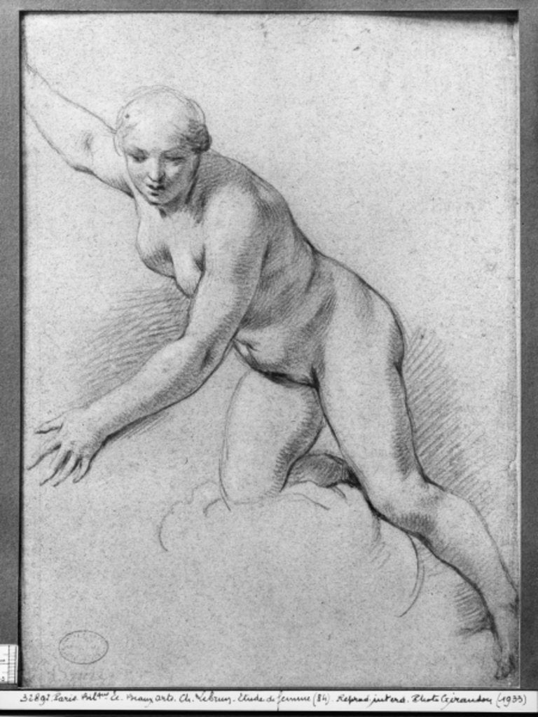 Detail of Woman kneeling on a cloud by Charles Le Brun