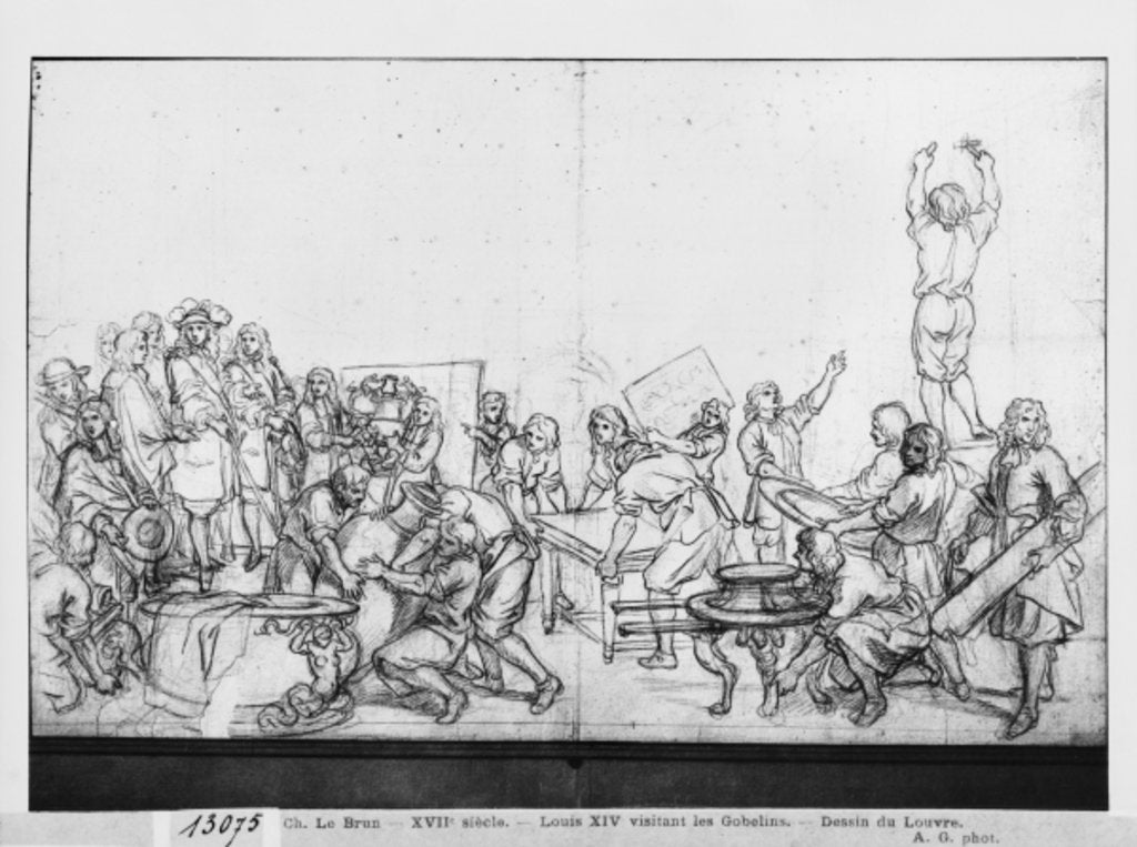 Detail of Louis XIV visiting the Gobelins factory by Charles Le Brun