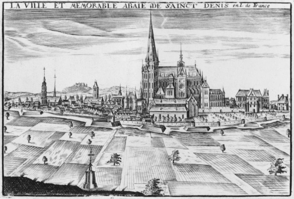 Detail of Town and memorable abbey of Saint-Denis by French School
