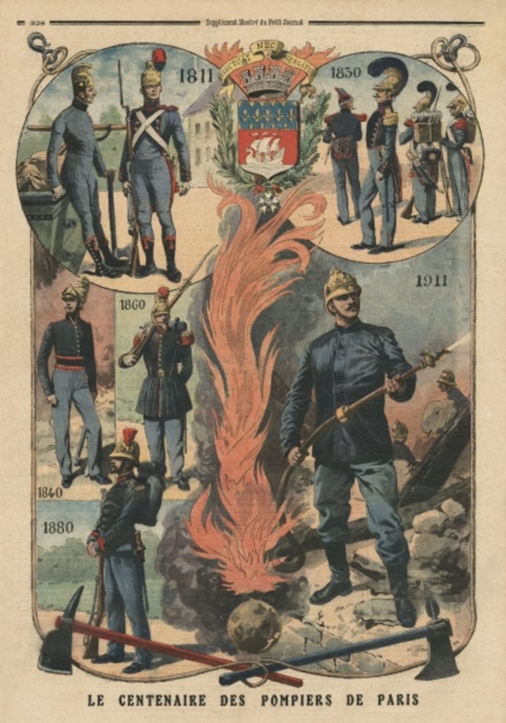Detail of Paris firemen centenary by French School